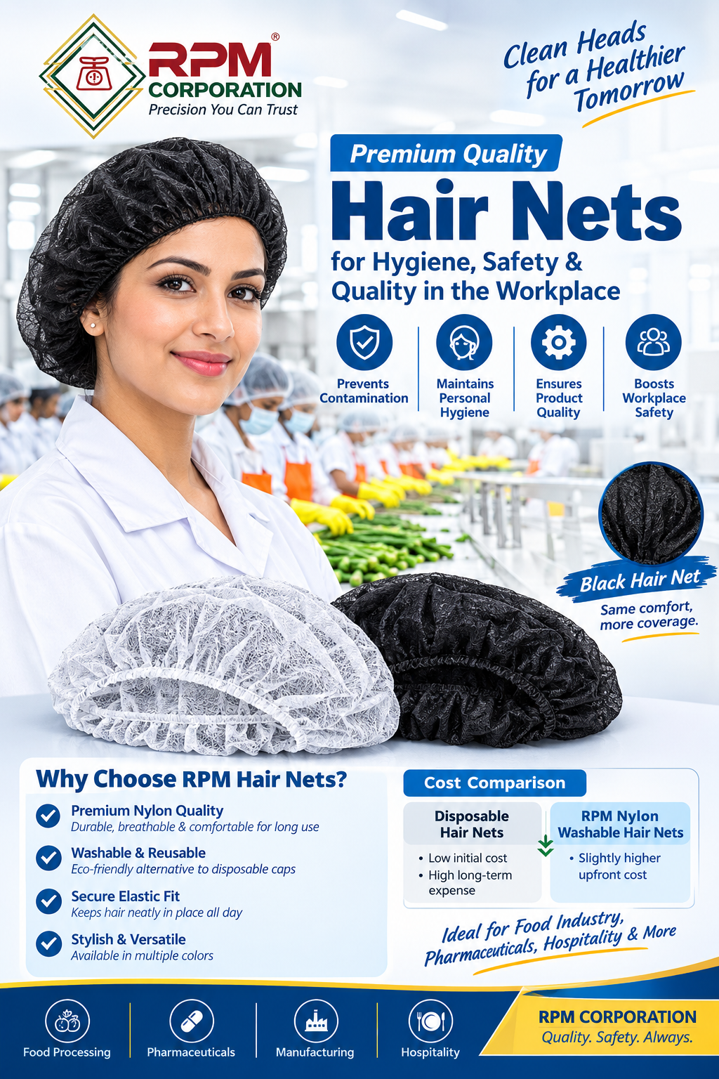 Woman wearing Nylon Washable Hair Net